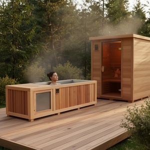 Vapasauna Solid Wood Enclosed Hydrotherapy Chiller Durable Inner Tank