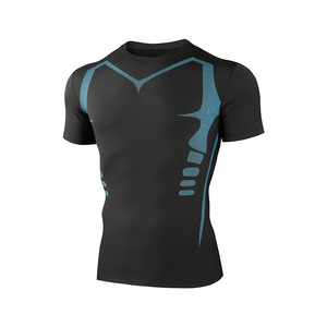 Custom Fitness Polyester Men's Compression T-shirt Running Gym T-shirts for Men Comfortable Men's Printed T-Shirt Manufacturer