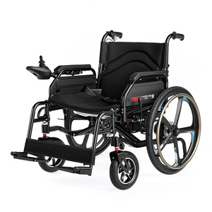 Steel-Frame 56cm Extra-Wide Seat Fat Folding Electric Wheelchair